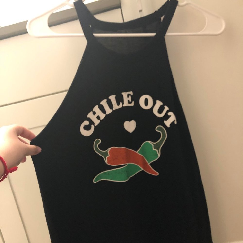 Black Top with Letterings: Chile Out